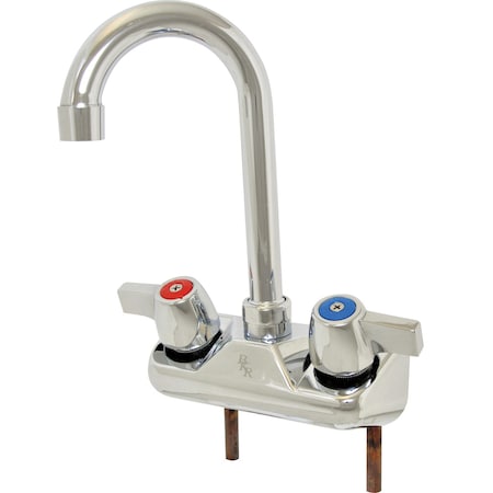 4 O.C.WorkForce Shallow Splash Mount Faucet W/5 Gooseneck Spout